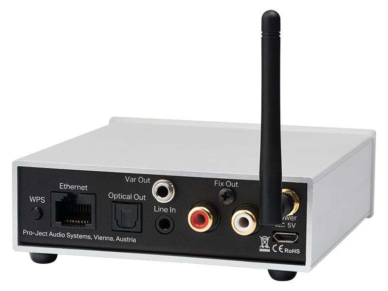 pro-ject-stream_box_s2-silver-back-antenna pro-ject stream box s2 silver vista posteriore con antenna