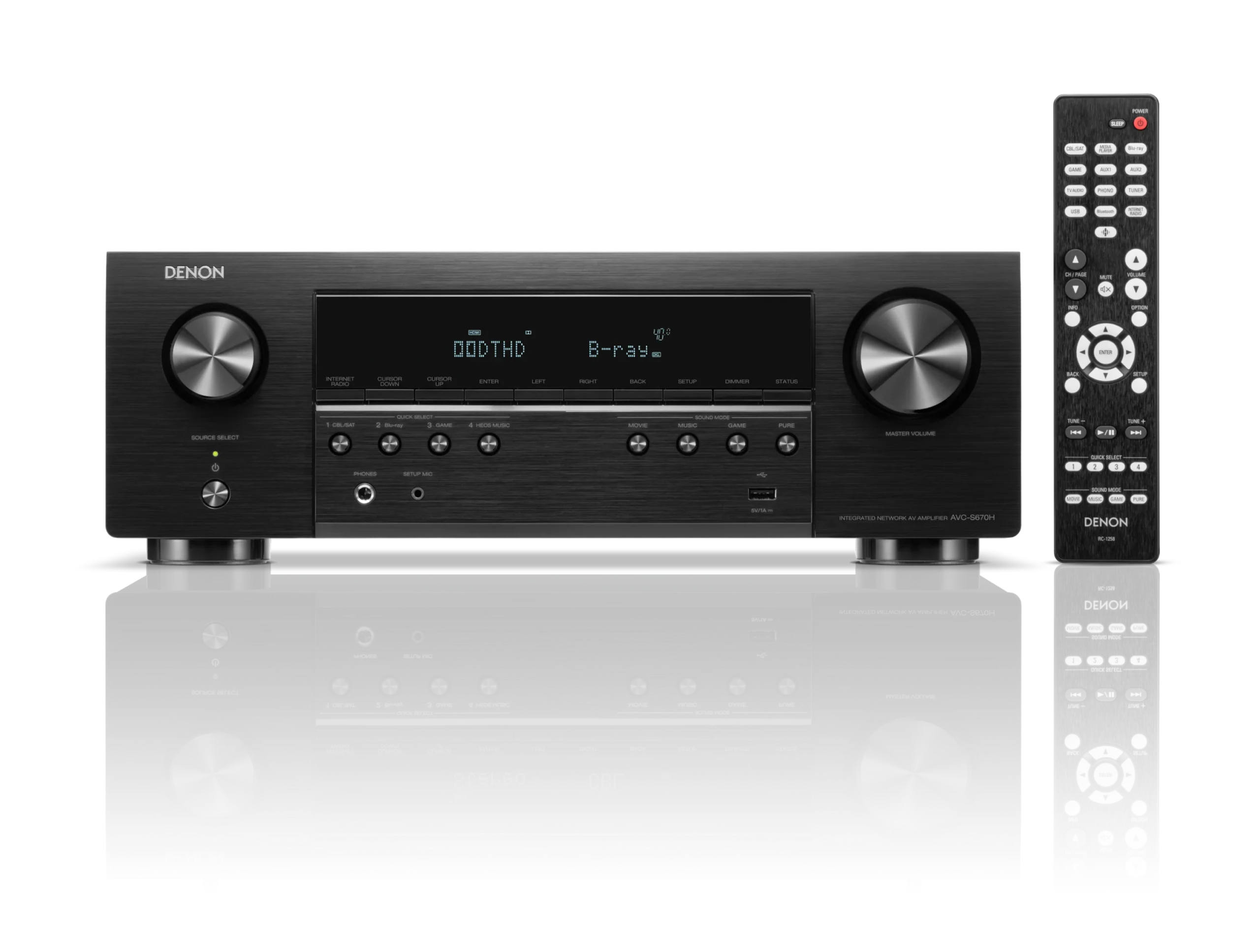 denon-avc-s670h-black-front denon avc-s670h black vista frontale